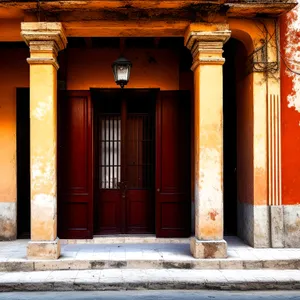 City's Historic Stone Entrance and Architectural Door