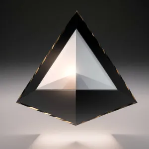 Solid Glass Pyramid Symbol - 3D Gem Icon