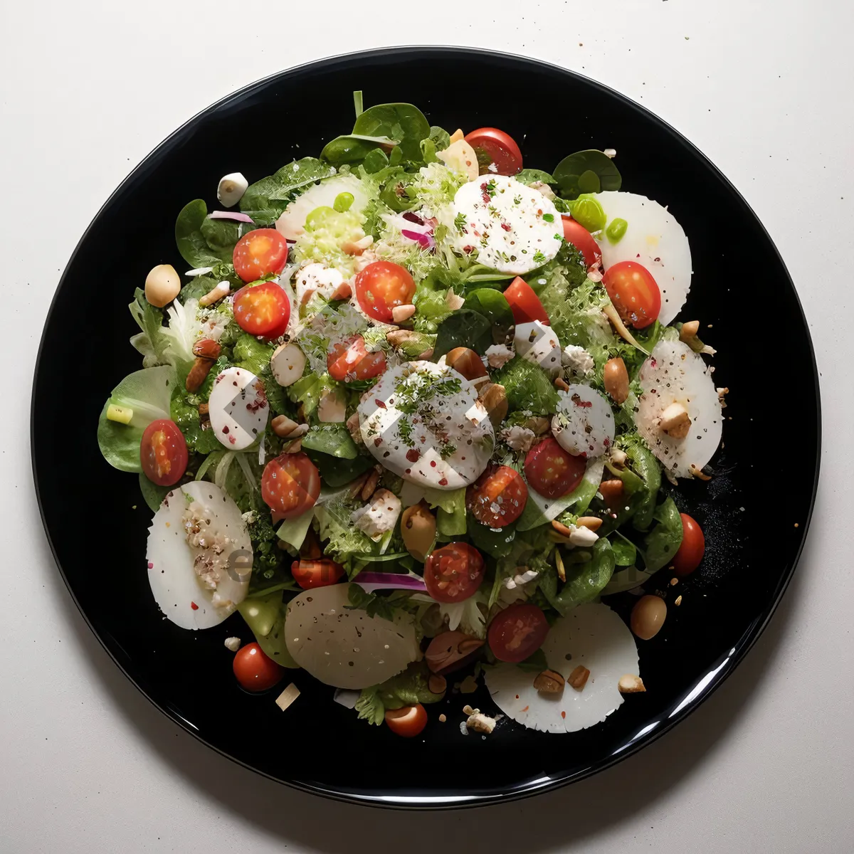 Picture of Fresh Vegetable Salad with Legumes and Chickpeas