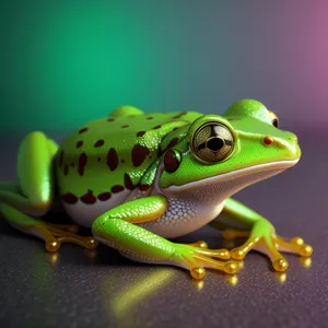 Bulging-eyed Tree Frog perched on leaf