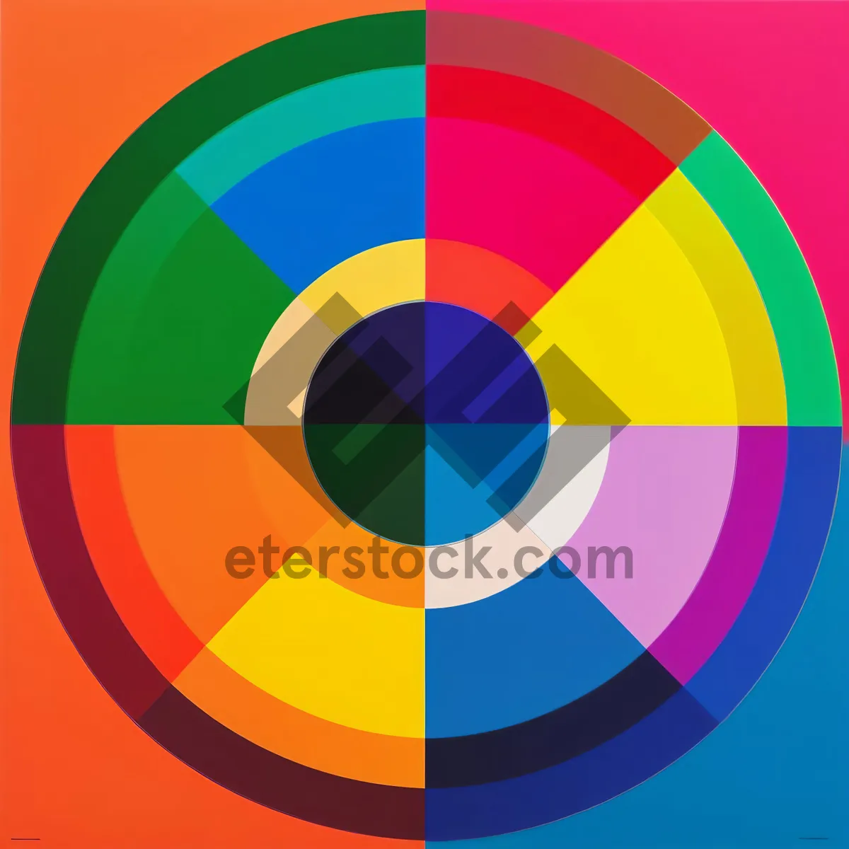 Picture of Abstract Rainbow Gradient Circle Artwork Textured Design