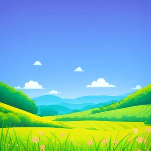 Serene Summer Meadow under Clear Sky