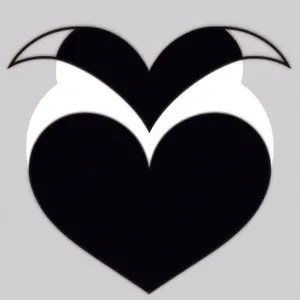 Romantic Heart Heraldry Symbol Stencil: Love Icon
