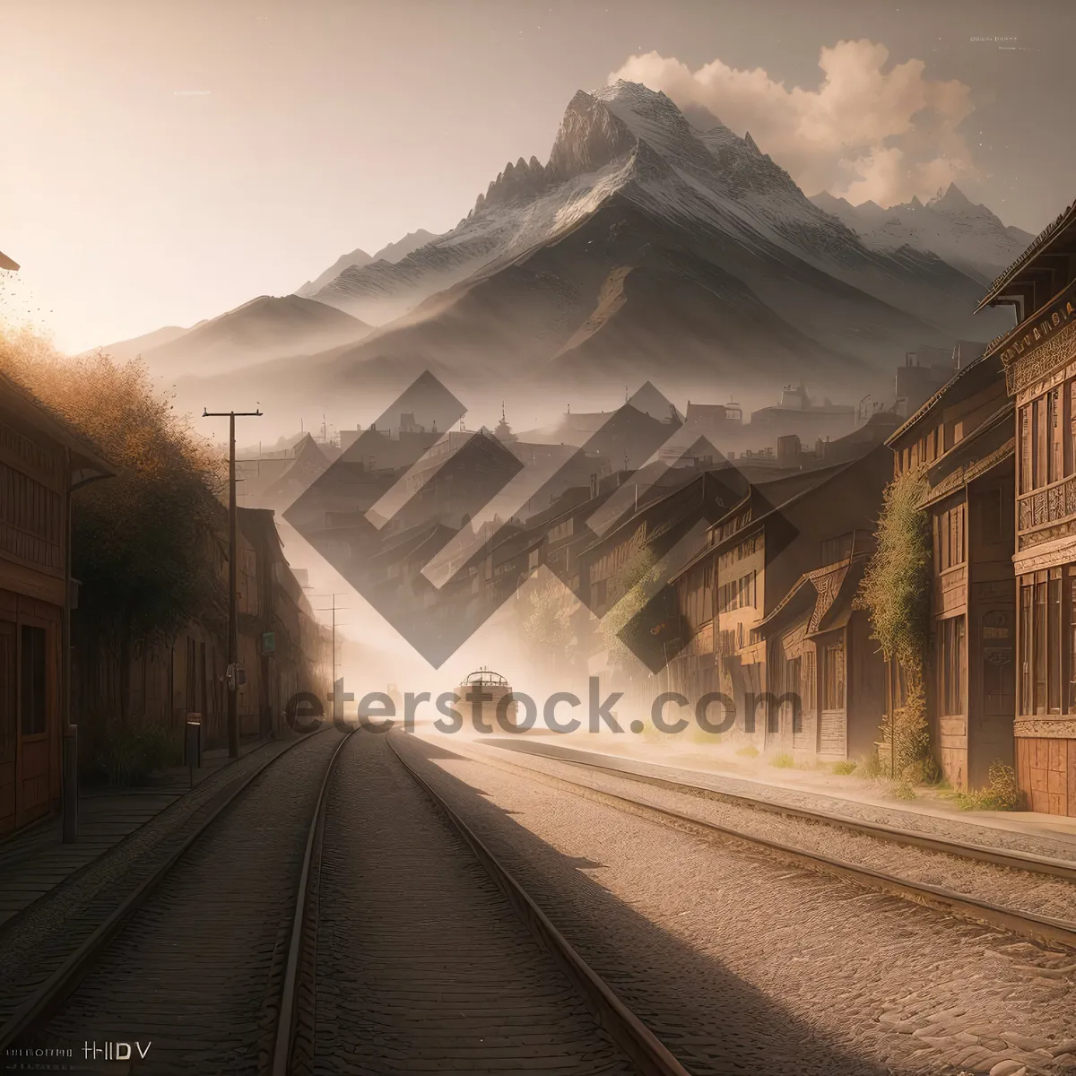 Picture of Scenic Railway Tunnel Through Mountain Landscape