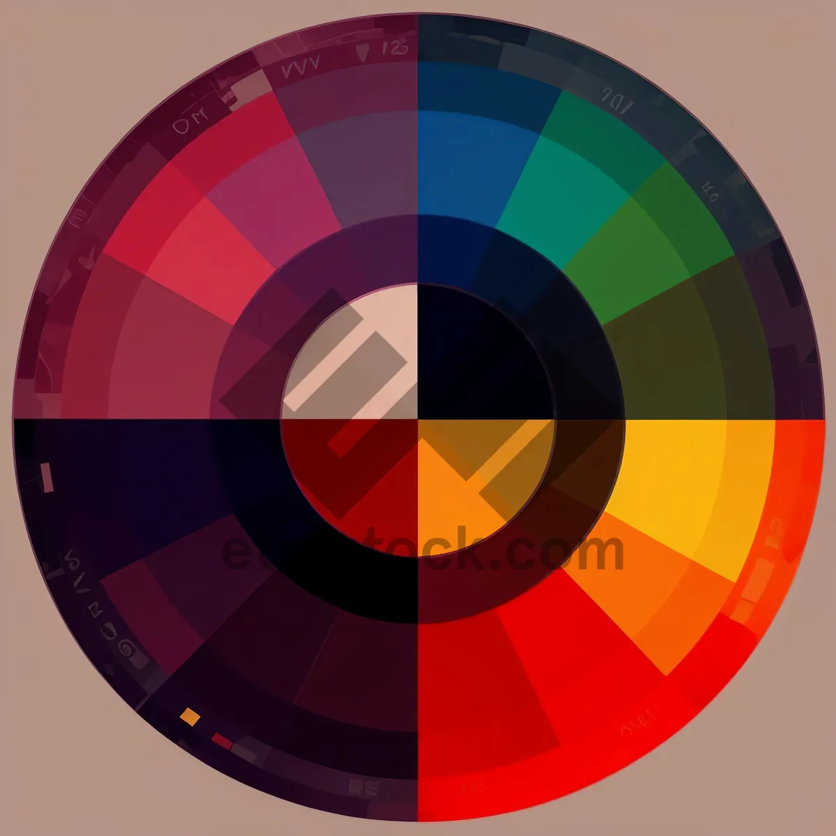 Picture of Symbolic Round Flag Button Design Icon