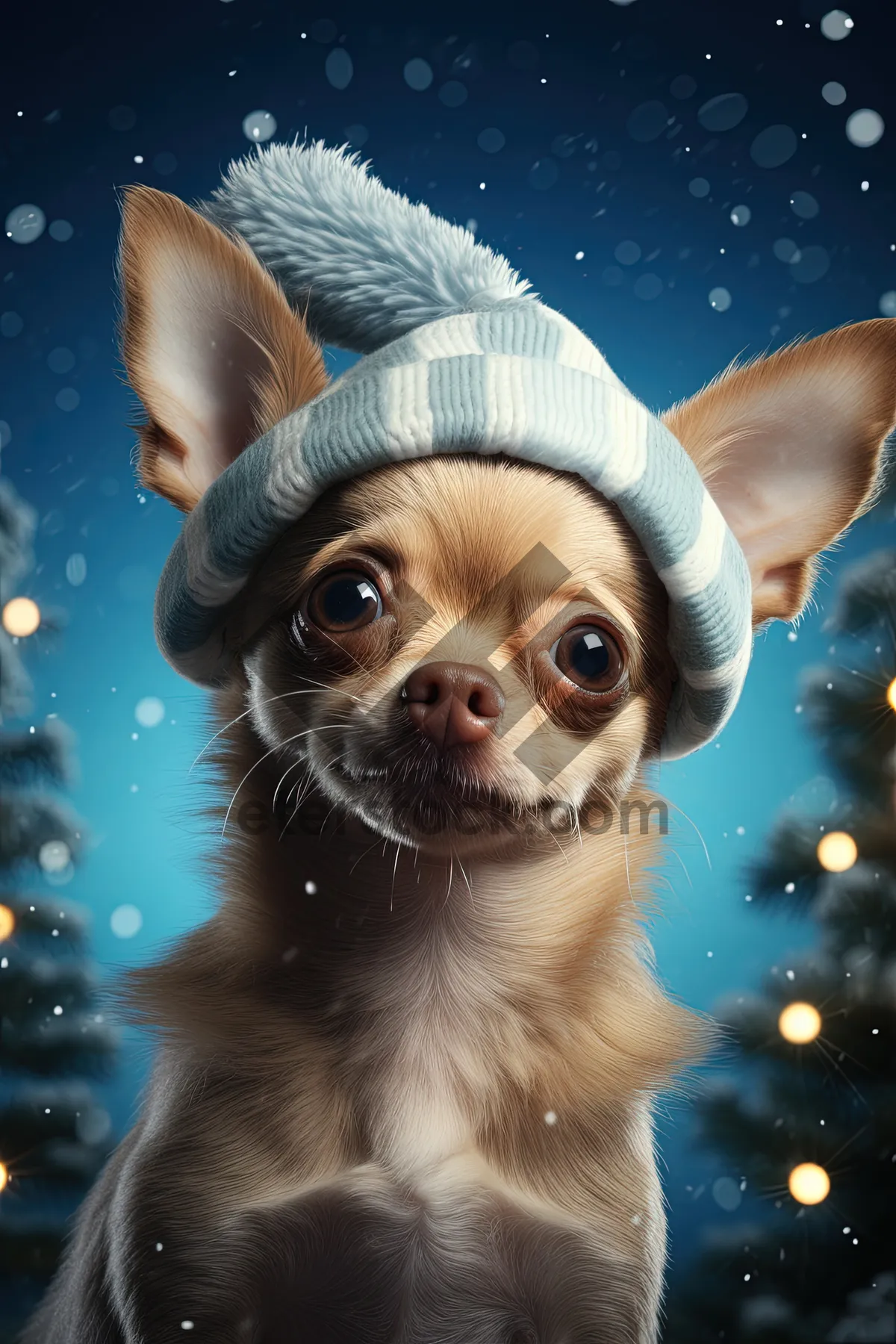 Picture of Adorable Chihuahua Puppy in Studio Portrait Session