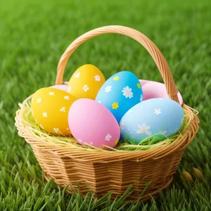Easter Celebration: Colorful Basket of Sweet Egg Delights