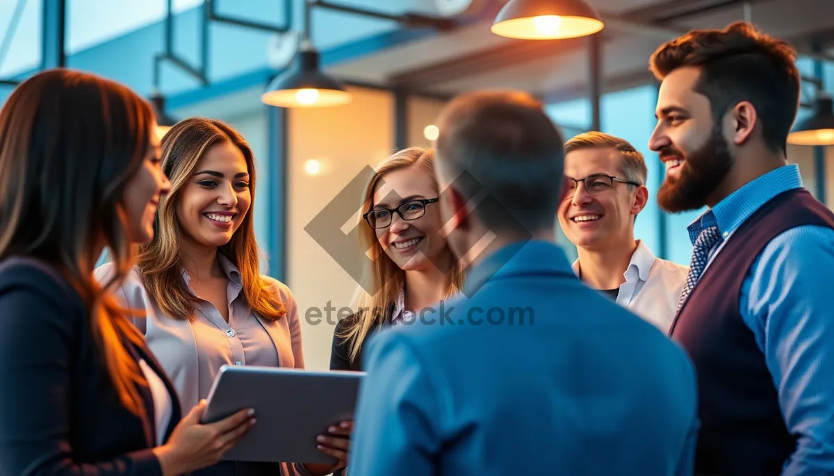 Picture of Group of professionals working together in office with laptop