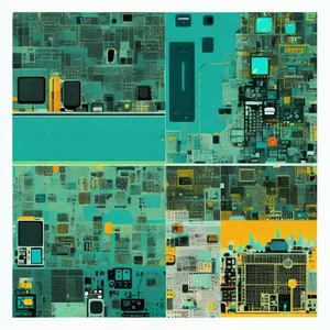 Digital circuit board close up technology concept