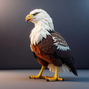 Majestic Bald Eagle with Piercing Yellow Eyes