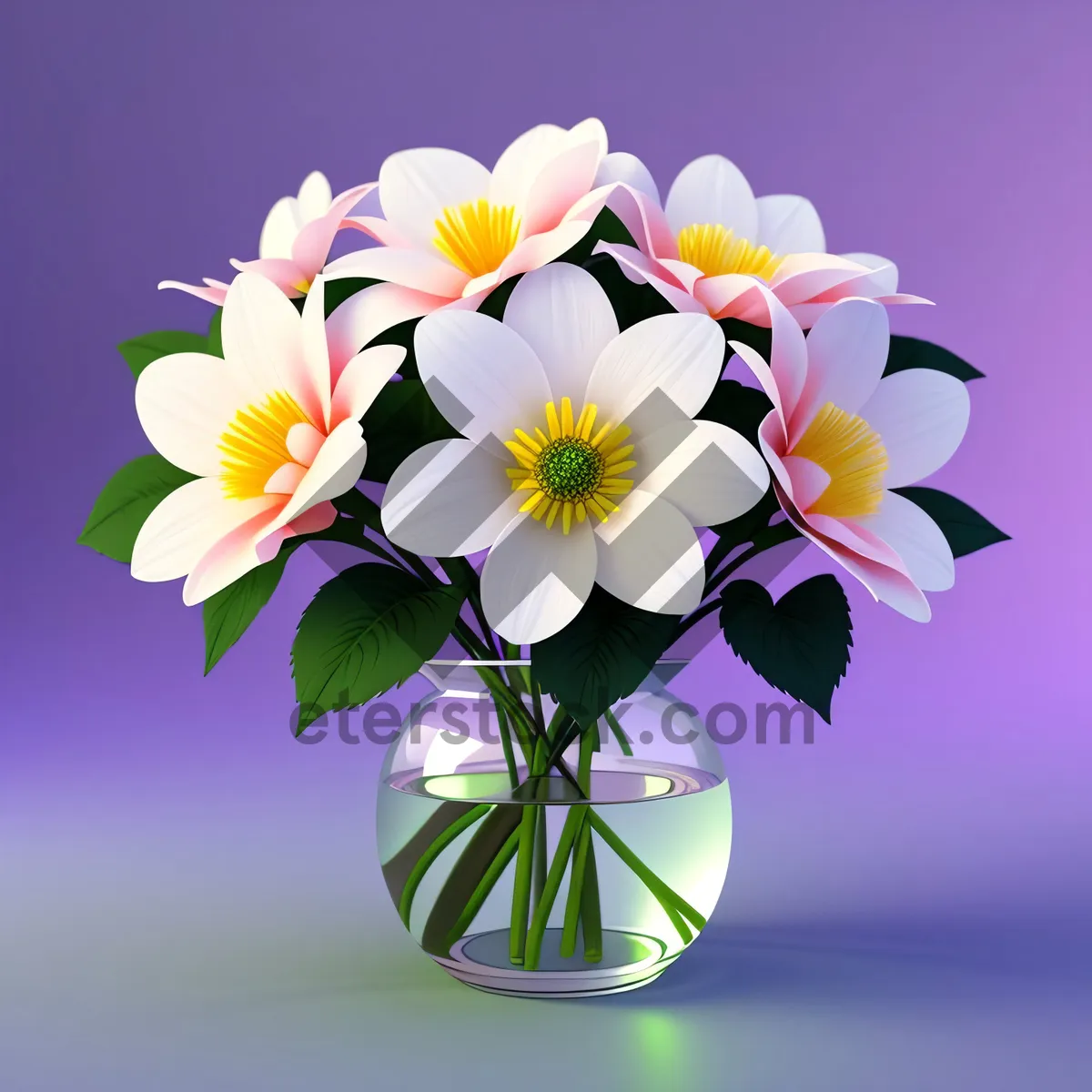 Picture of Floral Garden Bouquet in Pink and Yellow