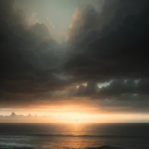 Serene Sunset Over Ocean Waves
