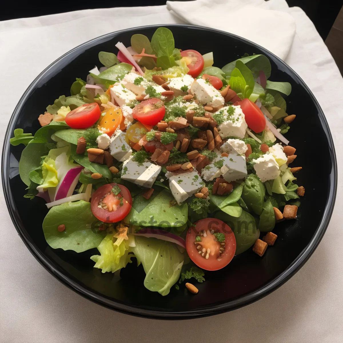 Picture of Healthy Vegetable Salad with Grilled Chicken and Veggies.