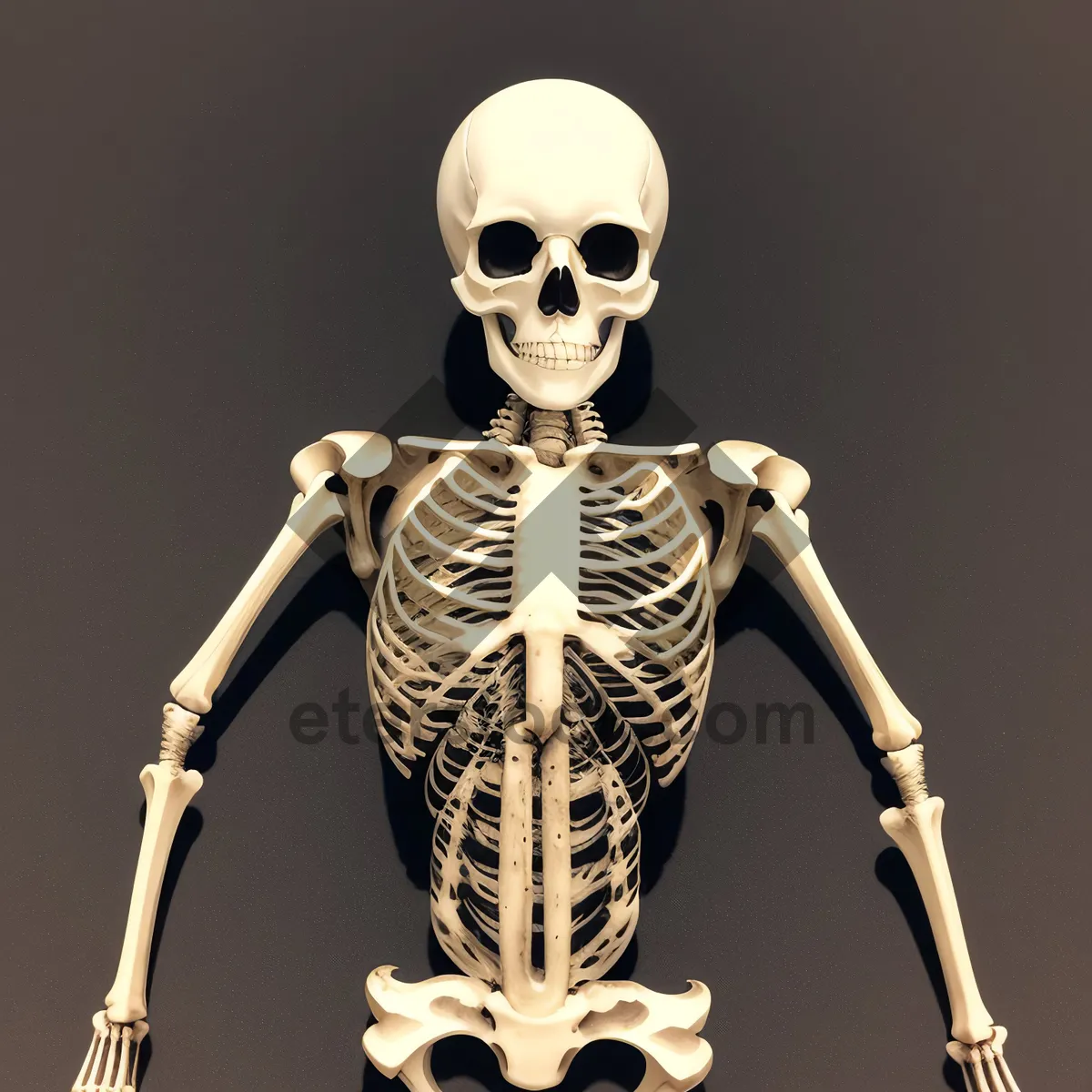 Picture of Spooky 3D Skeleton Bust Sculpture - Frighteningly Artistic!