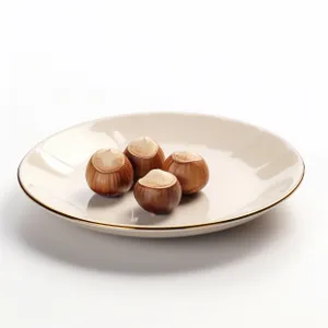 Delicious chocolate nut plate for healthy breakfast option