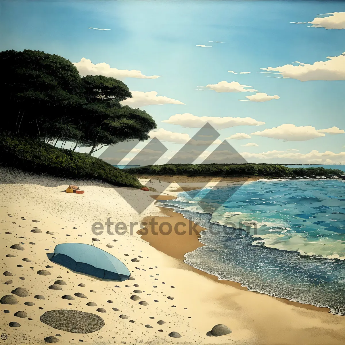 Picture of Tropical Coastal Paradise with Turquoise Waters