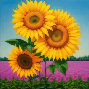 Vibrant Sunflower Blossom in Sunny Field