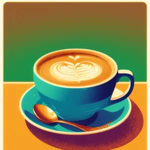 Morning brew: Steaming cup of cappuccino on table