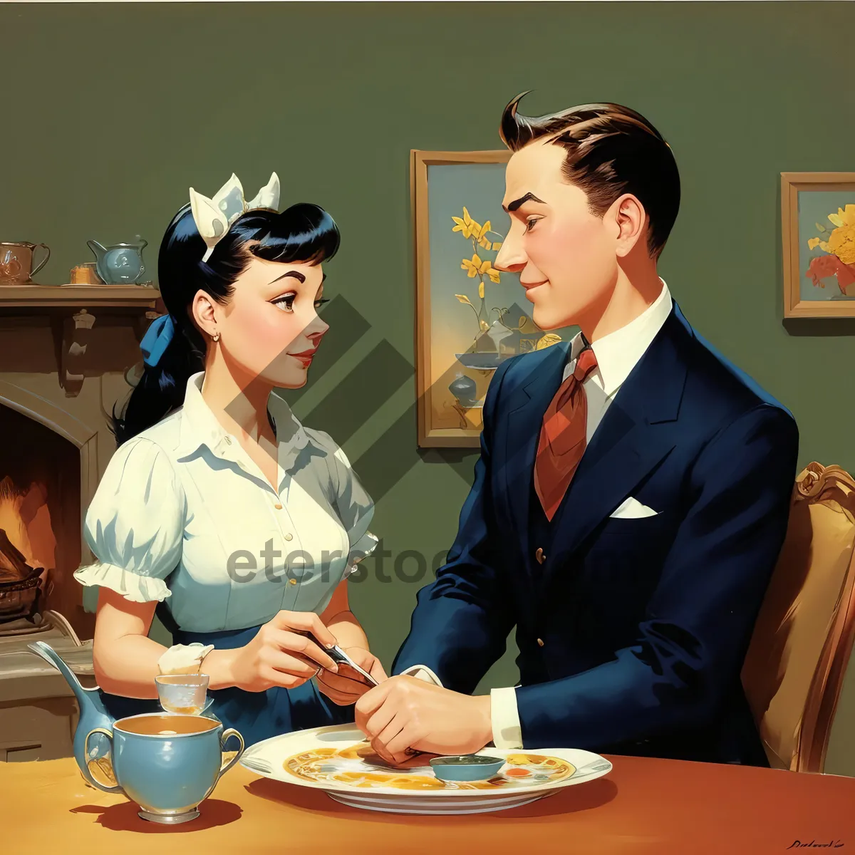 Picture of Happy business team meeting at office desk.