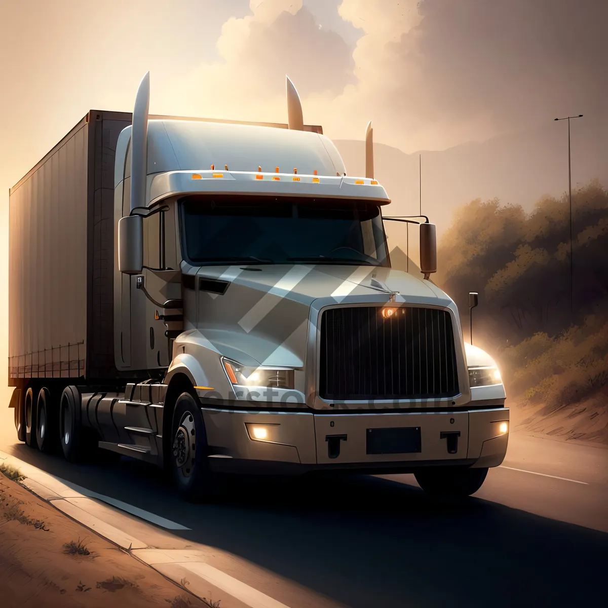 Picture of Freight Transport: Speeding Lorry on Highway