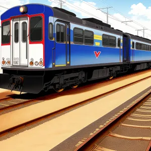 Electric Train Speeding on Railway Tracks