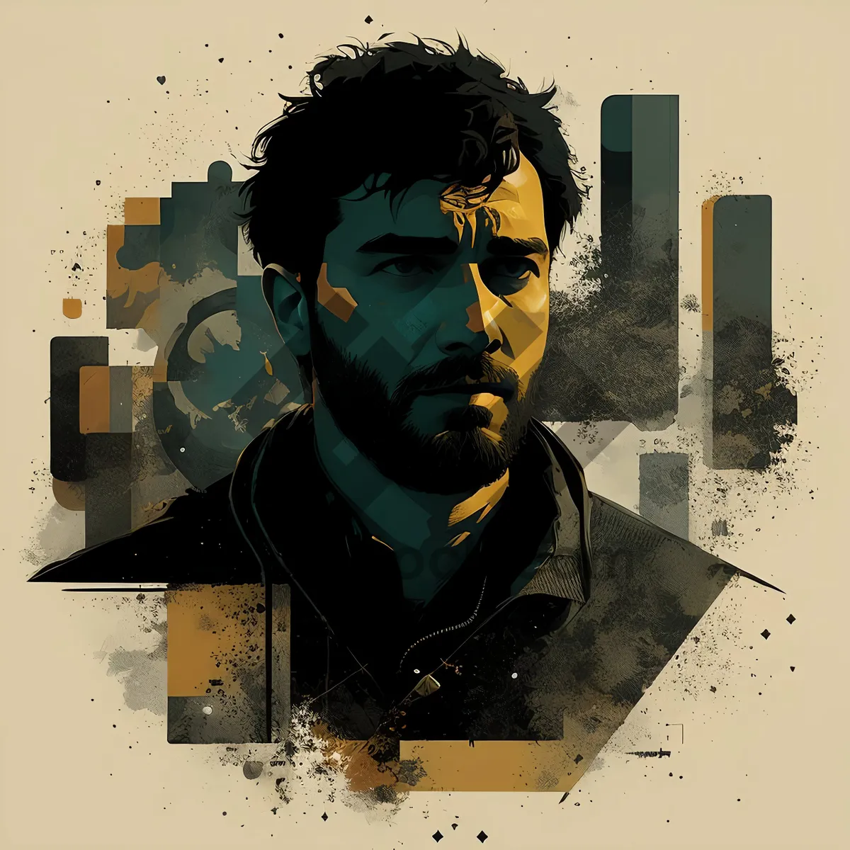 Picture of Man in black mask, danger