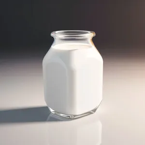 Healthy Milk Bottle - Dairy Beverage in Transparent Jar