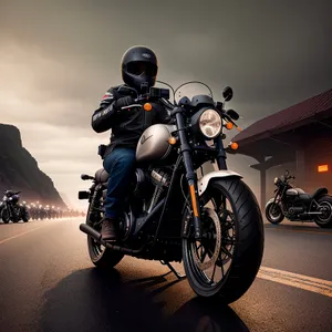 Speed Thrills: Motorcycle Race Helmet and Rider