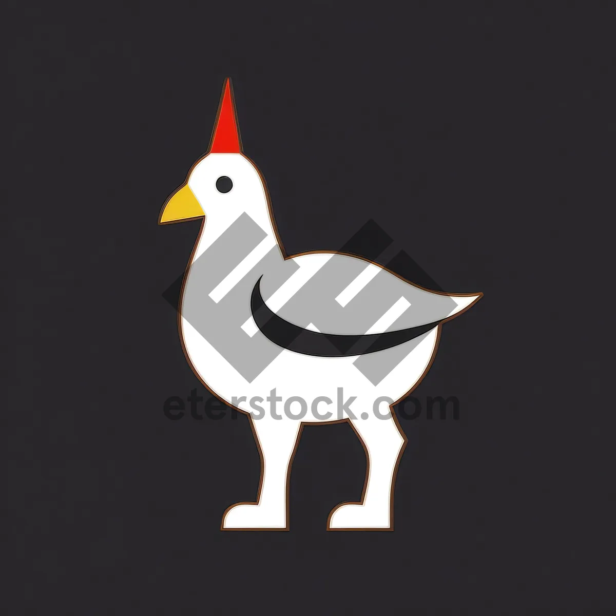 Picture of Cartoon Baby Hen with Wing Symbol Design