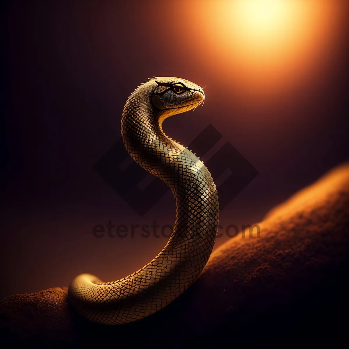 Picture of Black Serpent: Night Snake with Venomous Eyes