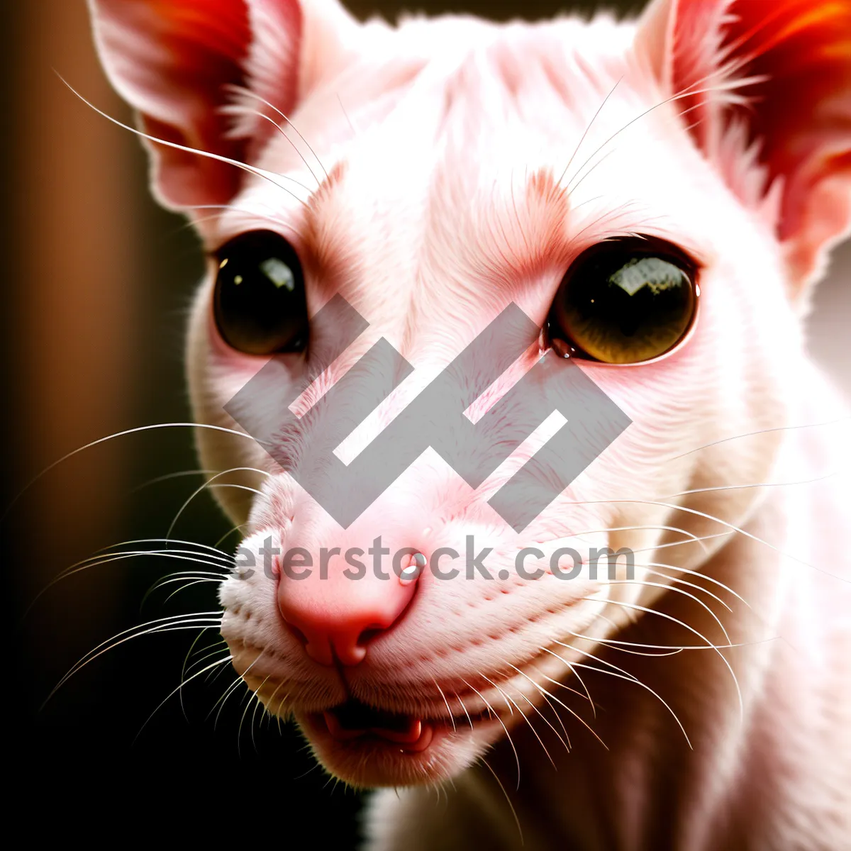 Picture of Fluffy Feline Portrait: Cute Tabby Kitty with Big, Beautiful Eyes