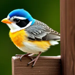 Vibrant Parrot Perched on Branch with Yellow Feathers