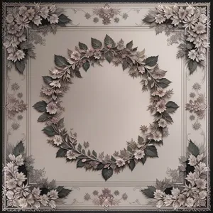 Golden Floral Ornate Vintage Frame Design