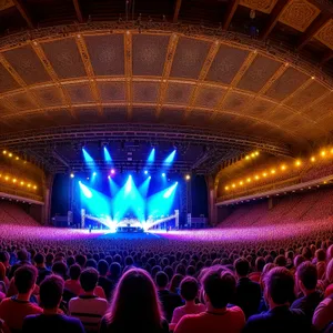 Glowing Stage Curtain with 3D Texture