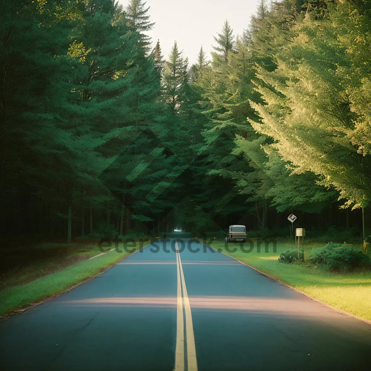 Picture of Serene Summer Drive along Country Highway