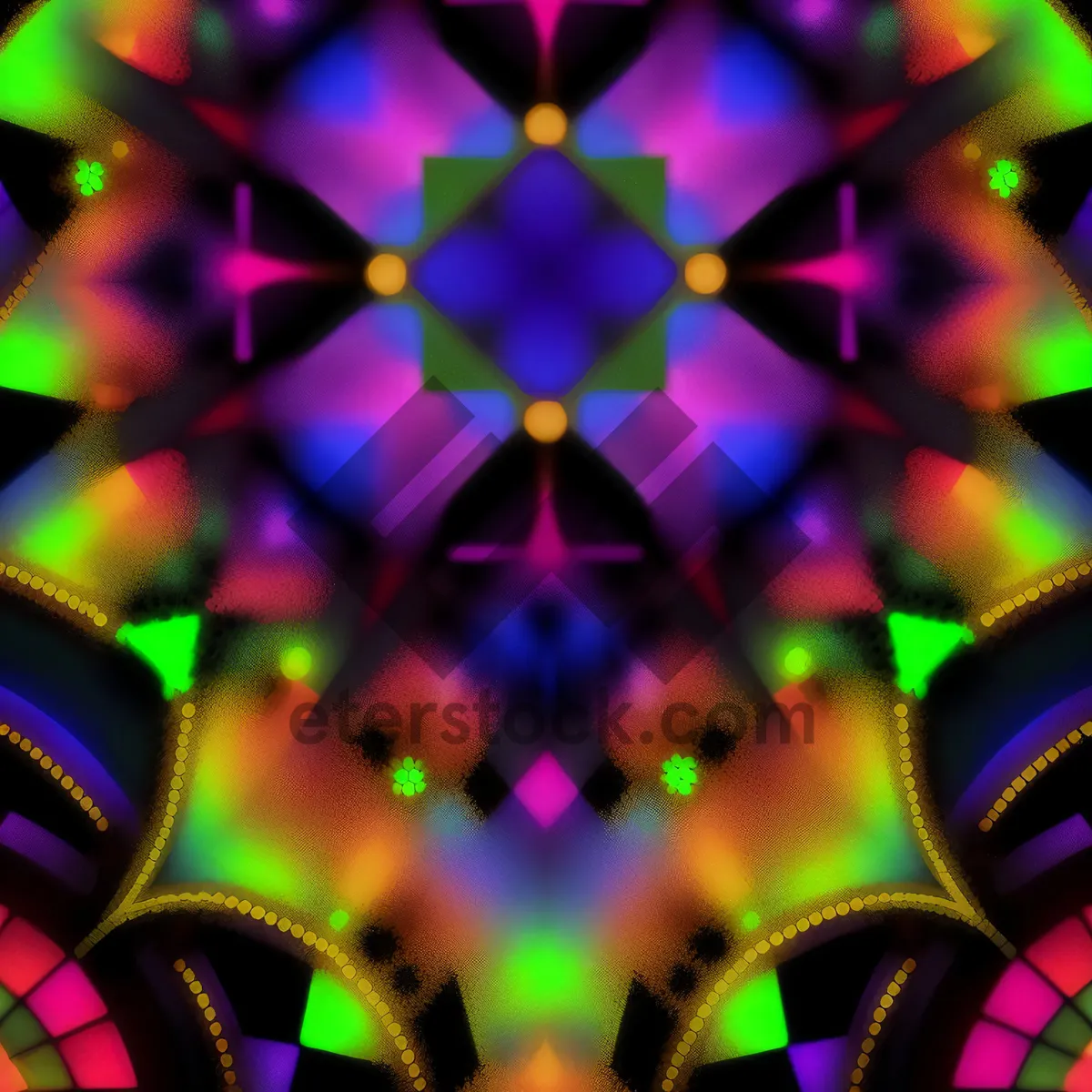 Picture of Colorful Fractal Art with Modern Shapes