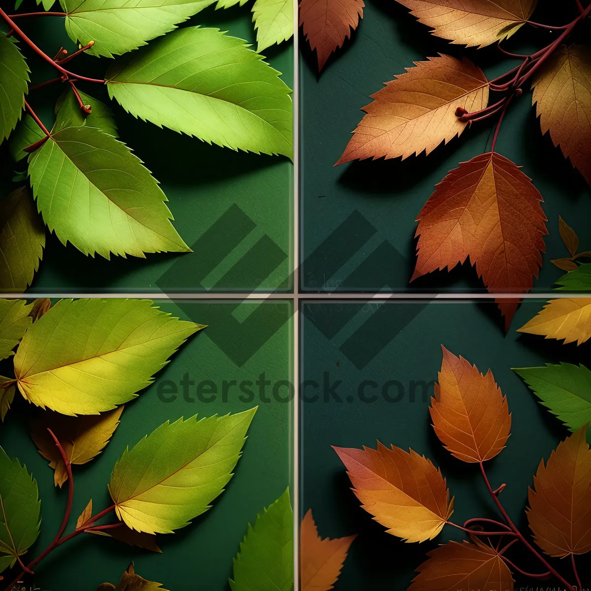 Picture of Vibrant Autumn Maple Foliage in Forest