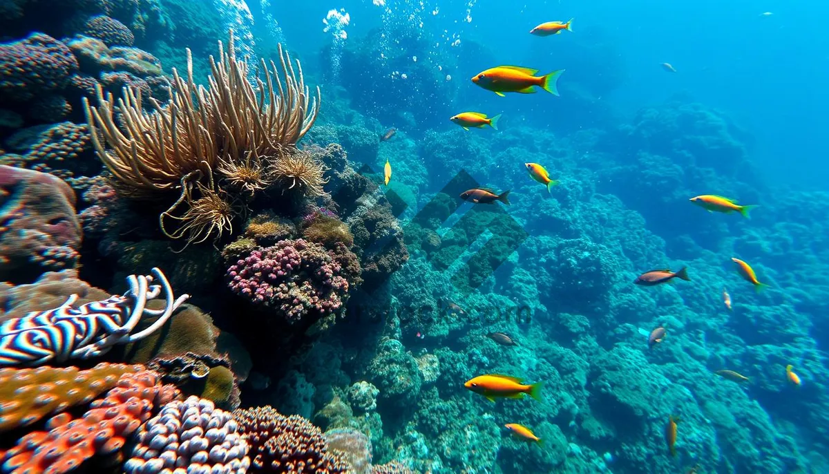 Picture of Colorful Tropical Fish Underwater Sunbeam Reef