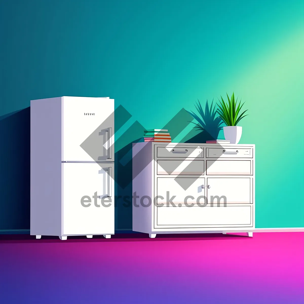 Picture of 3D Archive File Box Icon Design with Paper