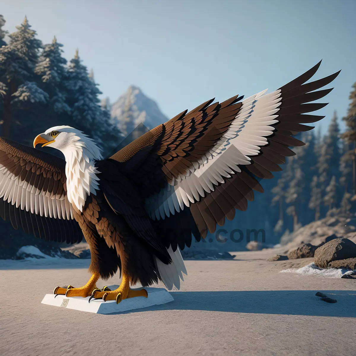 Picture of Graceful Flight: Majestic Bald Eagle Soaring Above