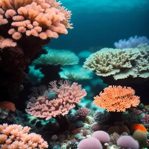 Vibrant Coral Reef Teeming with Marine Life