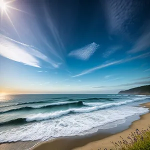 Turquoise Tropic Paradise: Serene Beach Sunset
