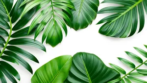 Abstract green leaf pattern design wallpaper