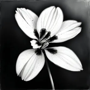 White Blossom on Butterfly-Adorned Vascular Plant