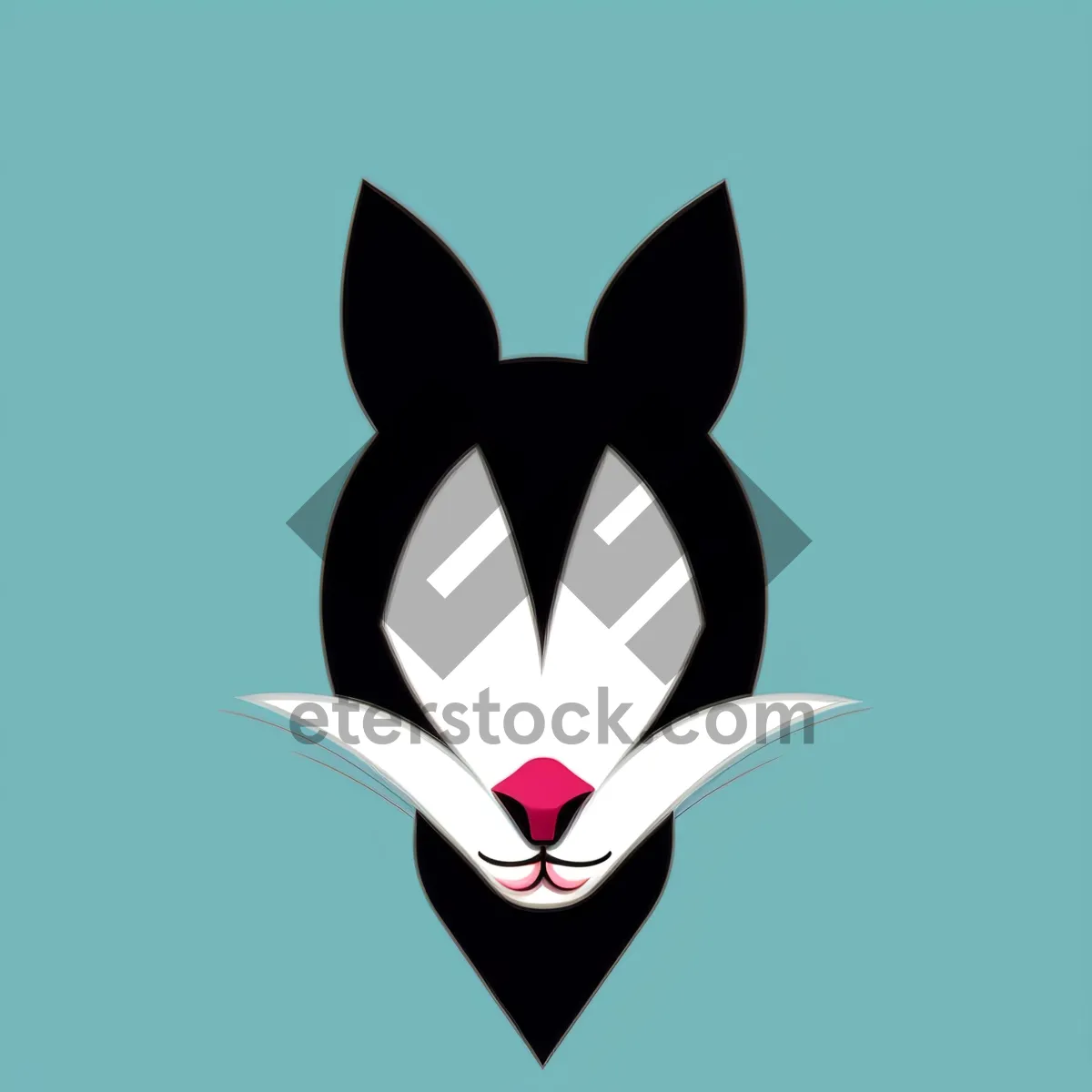 Picture of Black cartoon art symbol for button design