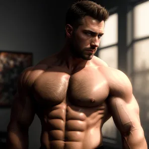 Ripped and Sexy Male Model with Athletic Build