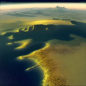 Sunset over the Sandy Coastline