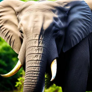 Majestic tusker amidst South African wildlife