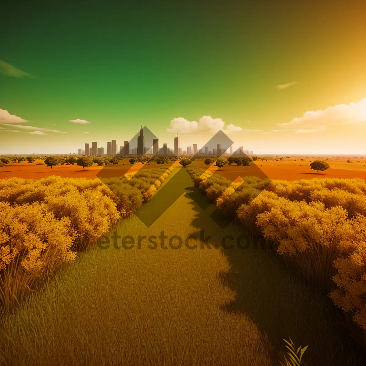 Picture of Golden Sky Over Serene Dunes at Sunset