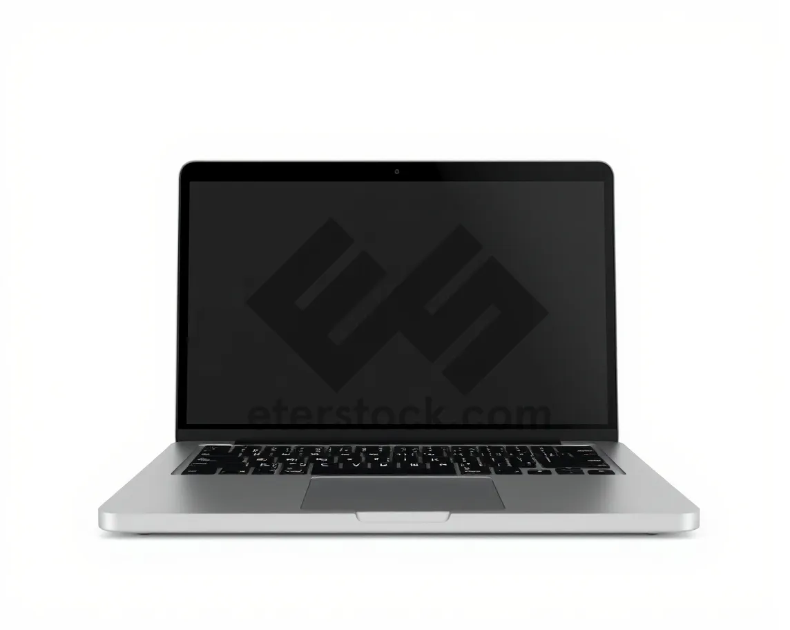 Picture of Modern black laptop computer for business work office.